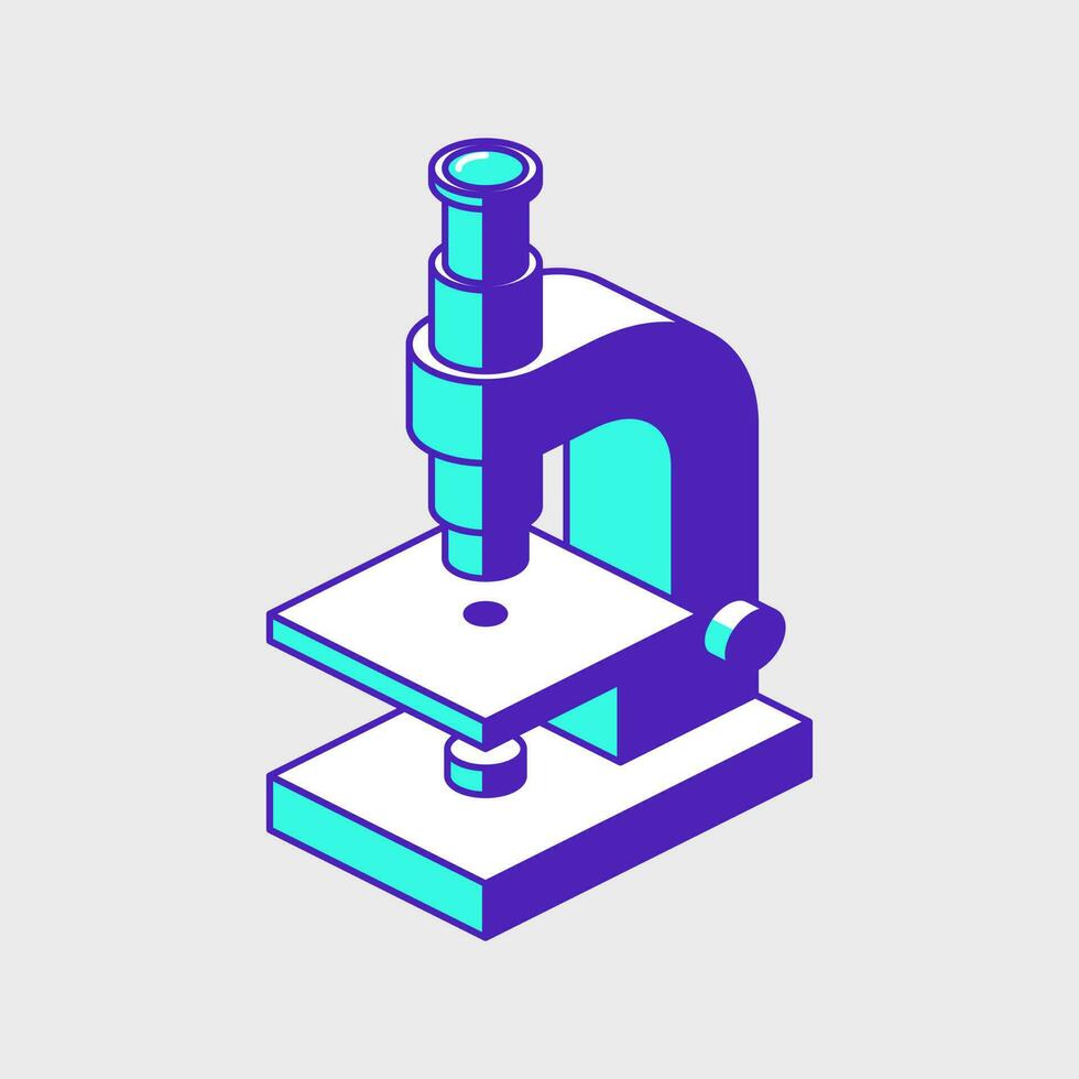 Microscope isometric vector illustration