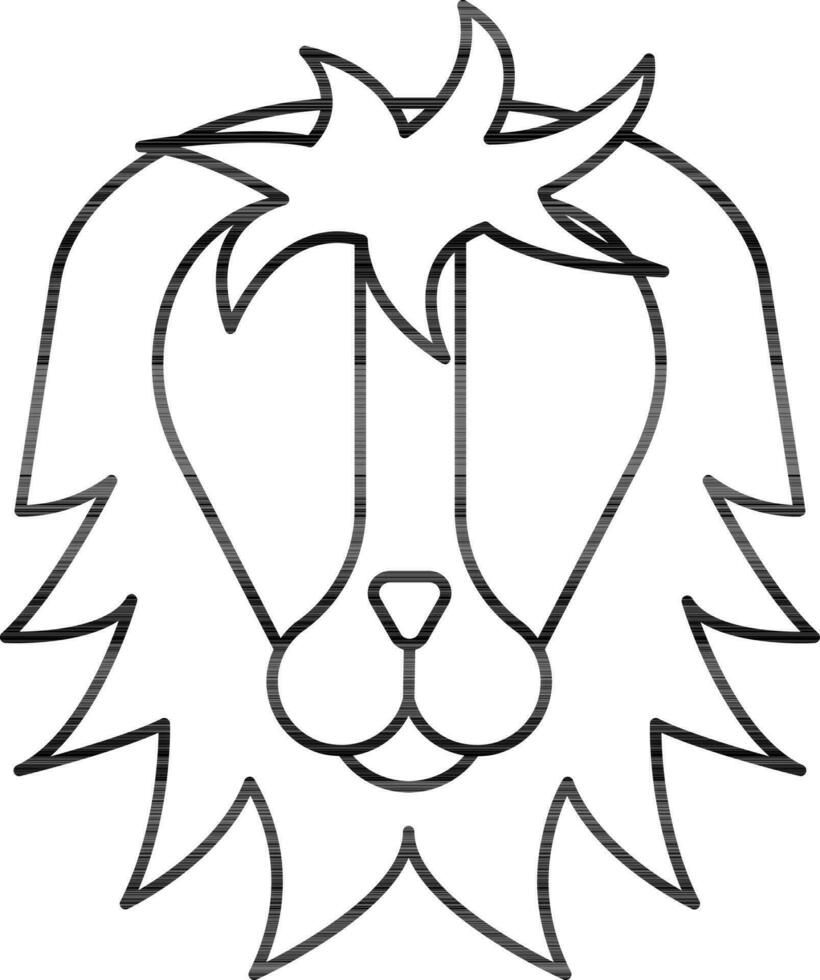 Leo Or Lion Vector In Outline Style.