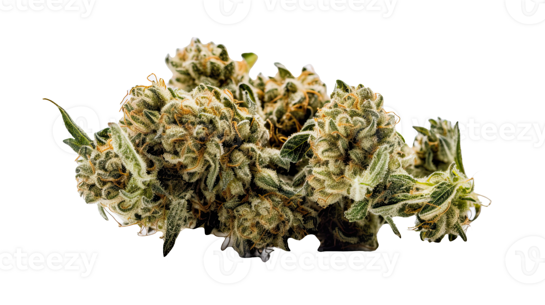 Dried Marijuana or Cannabis Buds on Transparent Background. Therapeutic and Medicinal Weed, . png