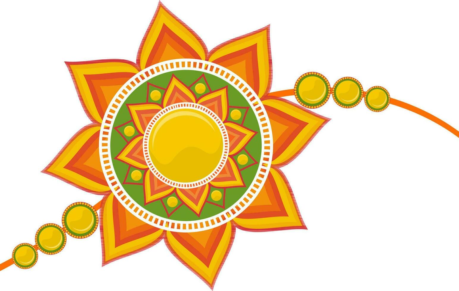 Floral Rakhi design for Raksha Bandhan. vector