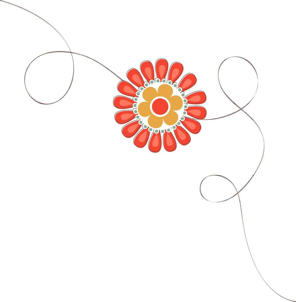 Floral Rakhi for Raksha Bandhan festival. vector