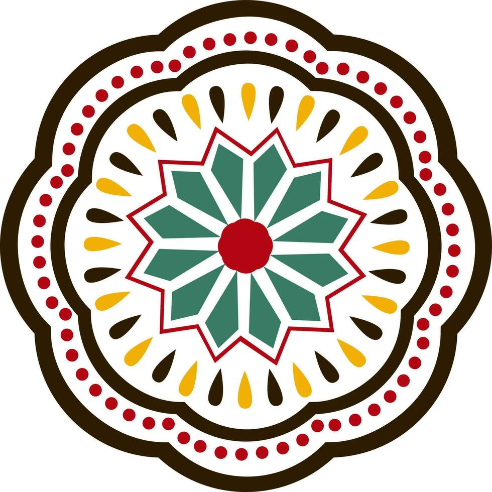 Floral design decorated rangoli. vector