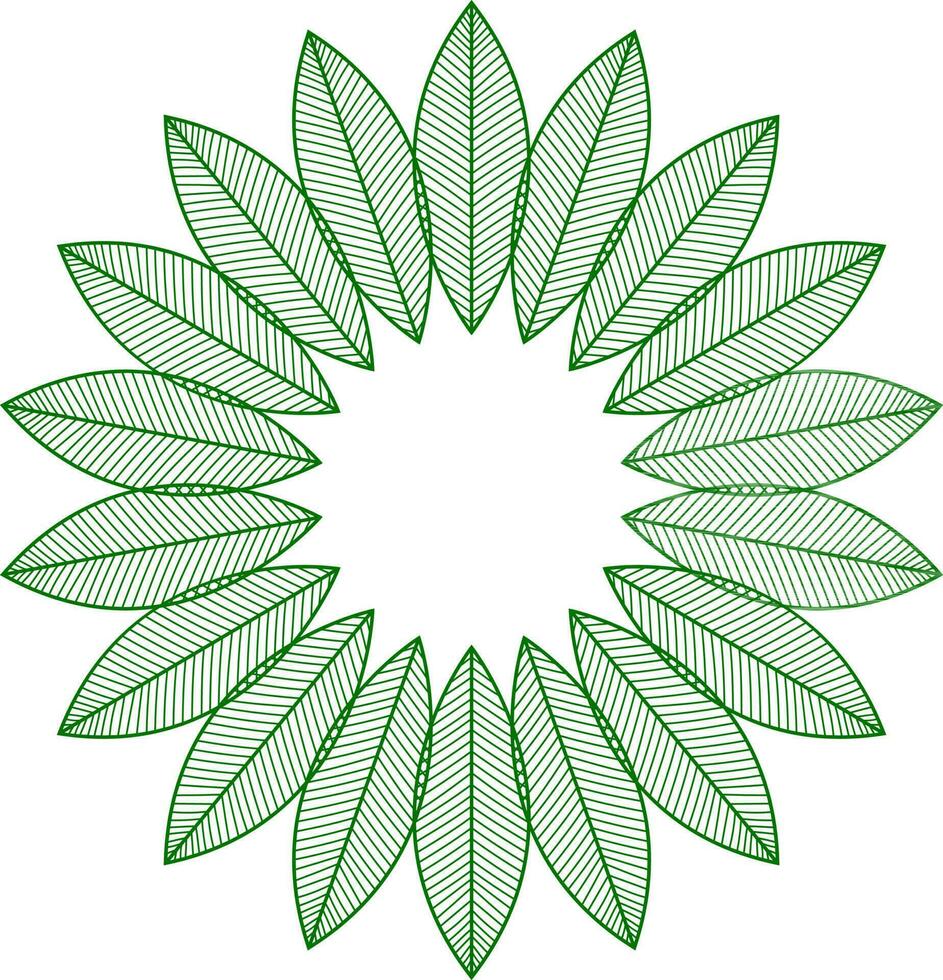 Circular frame with green leaves. vector