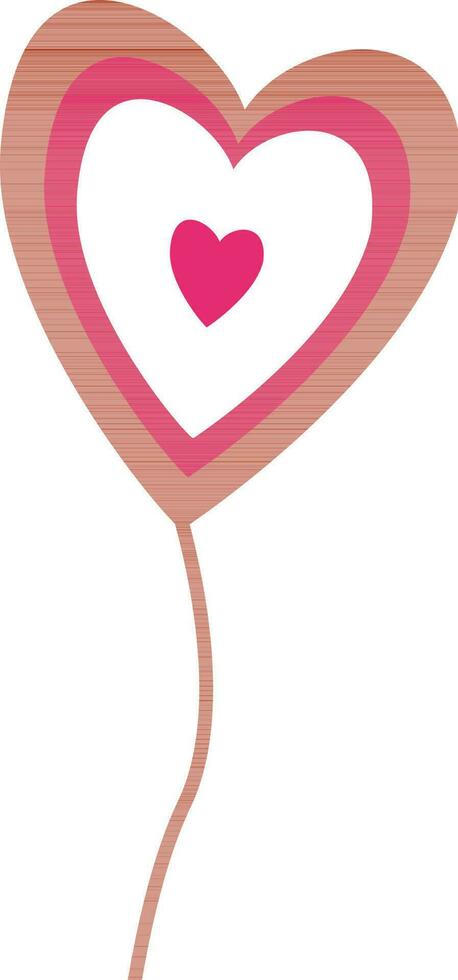 Flat style balloon in heart shape. vector