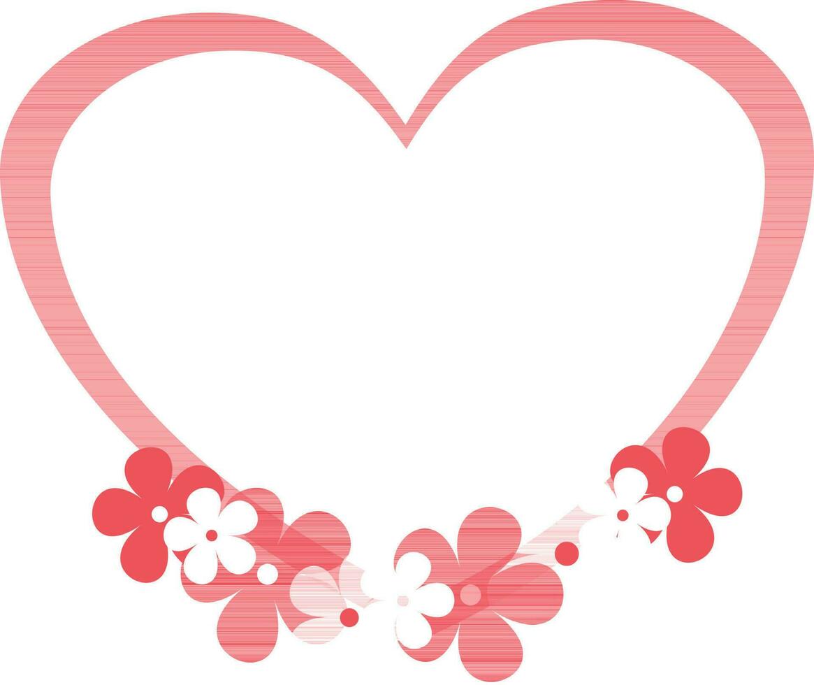 Flowers decorated heart with space for your text. vector