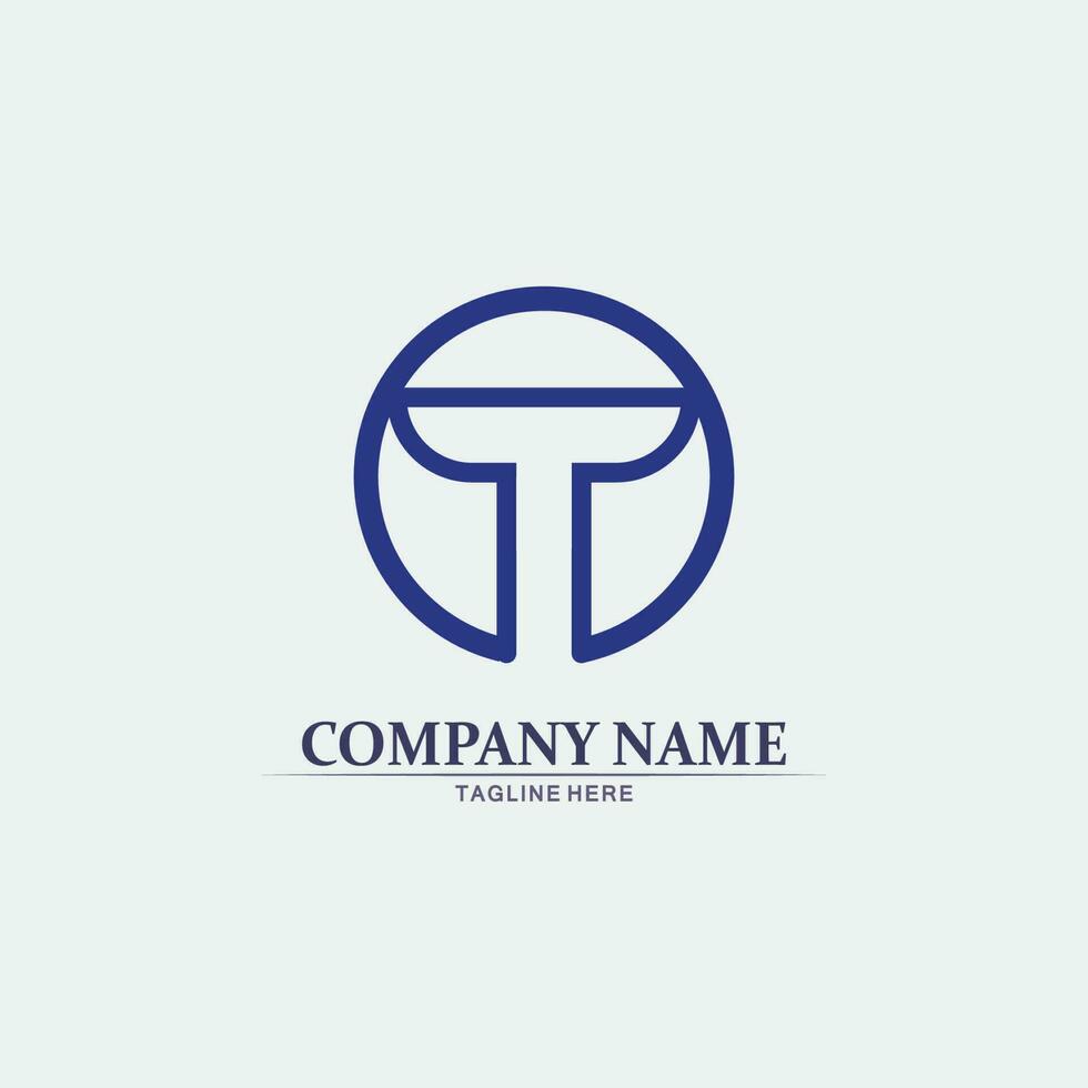 T letter, T logo vector font alphabet design and icon T