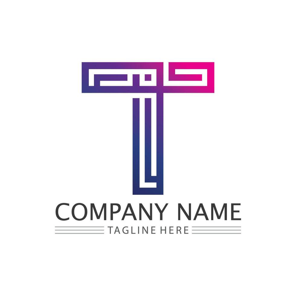 letter T logo image and font T design graphic  vector