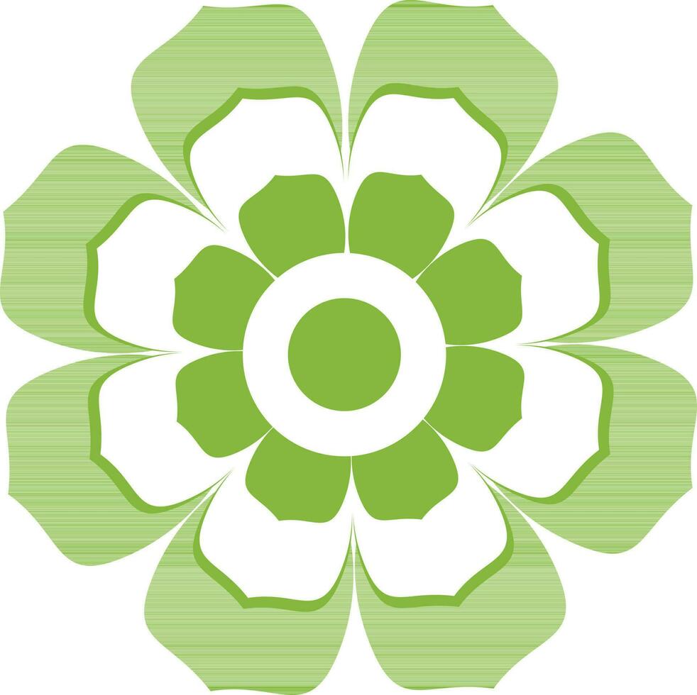 hermosa verde flor diseño en plano estilo. vector