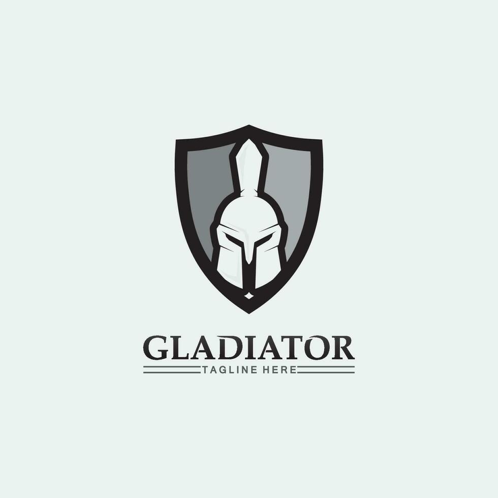 Spartan helmet, gladiator logo template vector icon design, head icon of warriors, soldier