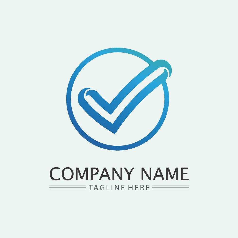 Checklist check mark logo vector or icon. Tick symbol in green color illustration. Accept okey symbol for approvement or cheklist design