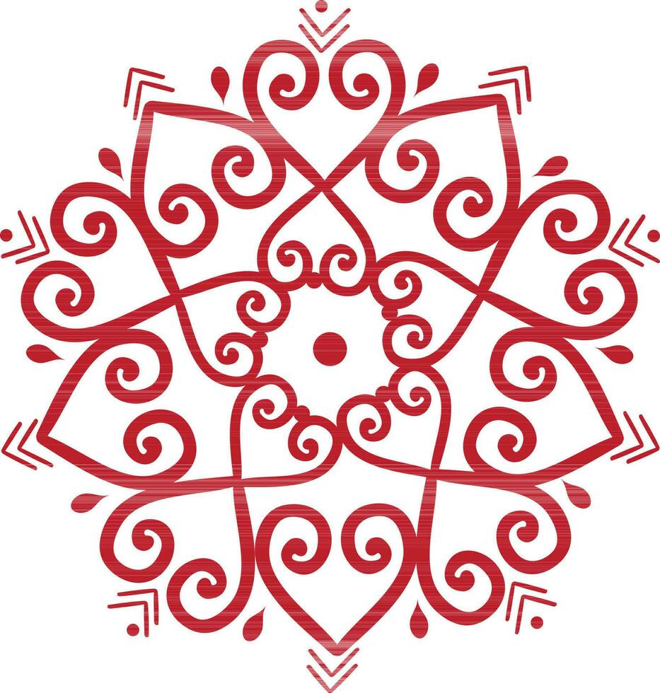 Red floral element on white background. vector