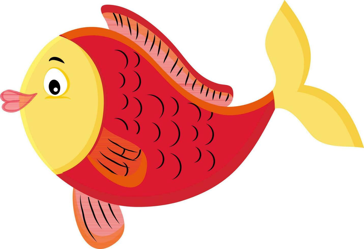 Cute cartoon fish colorful vector. vector
