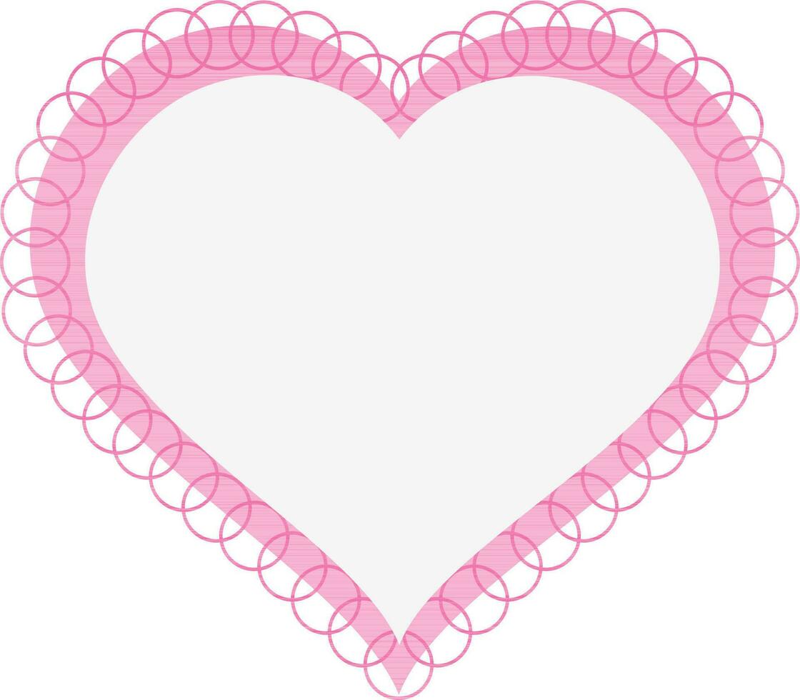Frame creative of pink heart shape. vector