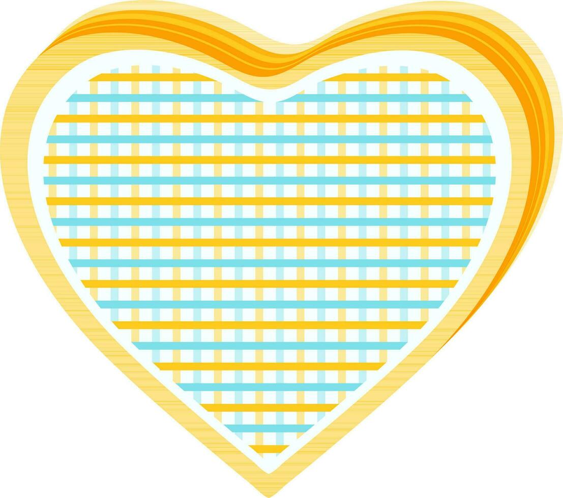 Creative heart in yellow and blue color. vector