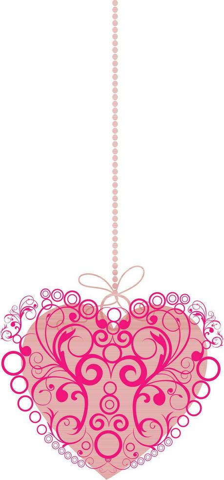 Retro postcard with heart shape. vector
