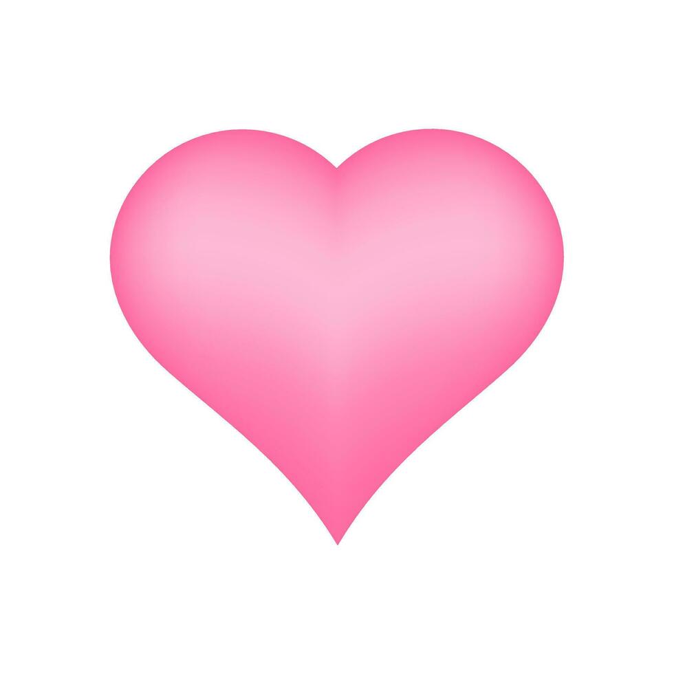 Pink heart on white background. vector