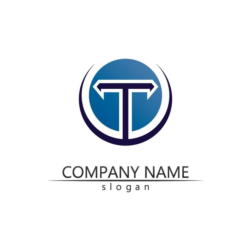 T letter, T logo vector font alphabet design and icon T