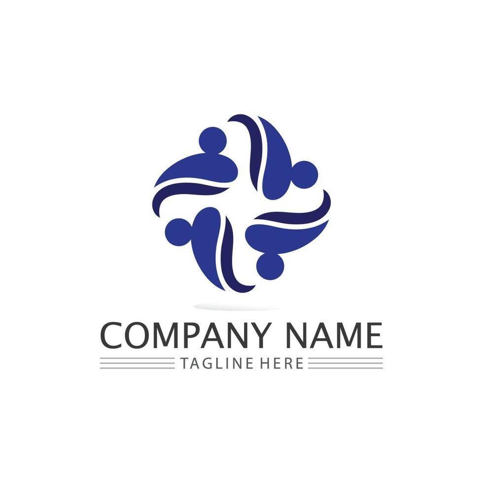succes logo team work brand and business logo, vector community, unity colorful and friendship , partner teamwork care logo
