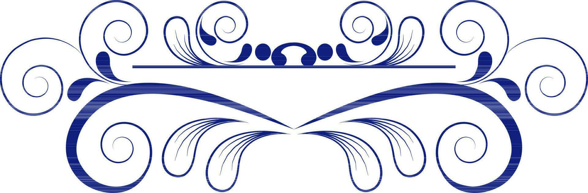 Floral pattern made by blue line art. vector