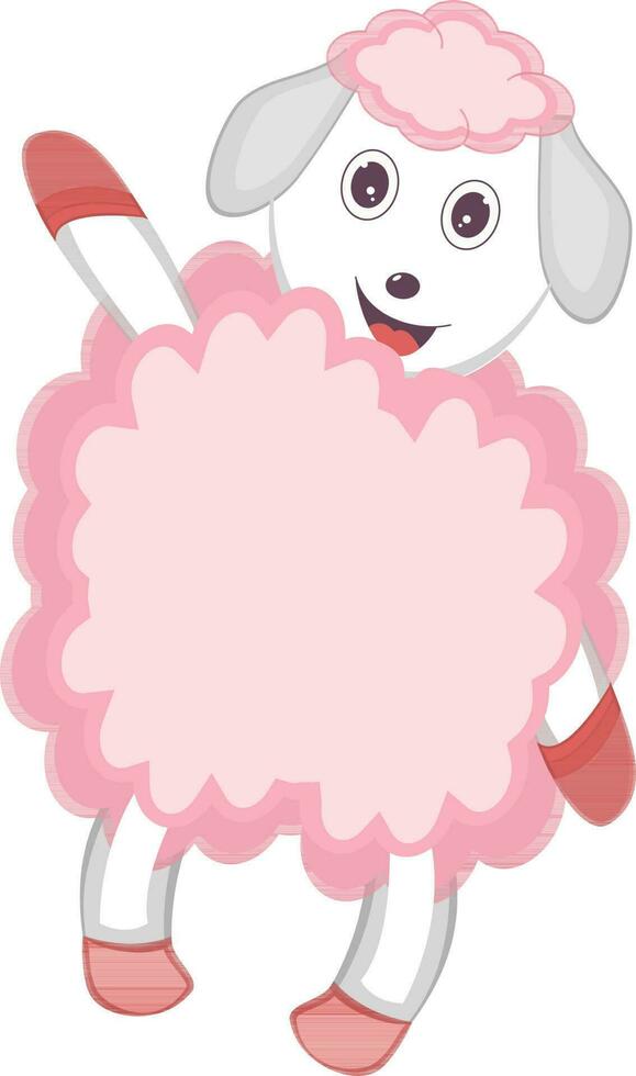 Cartoon sheep fanny character. vector