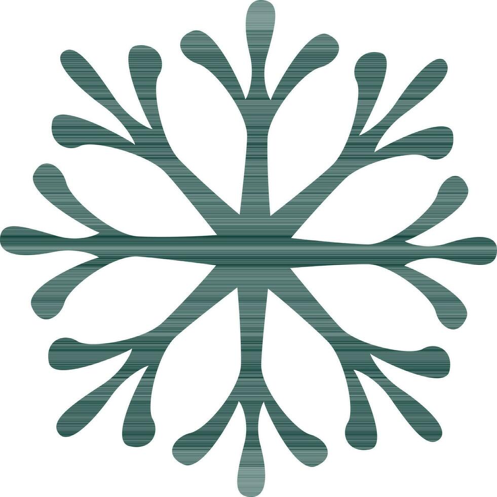 Green snowflake on white background. vector