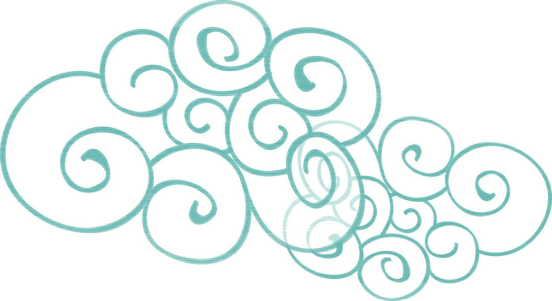 Blue and white stylish cloud. vector