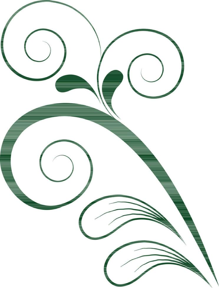 Green floral design on white background. vector