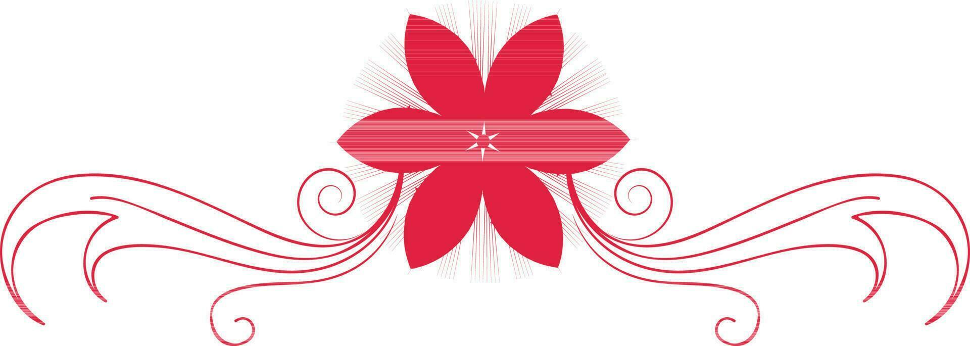 Abstract flower with leaves on background. vector