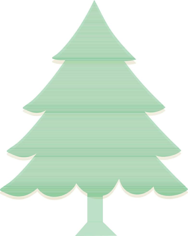 Green christmas tree in flat style. vector