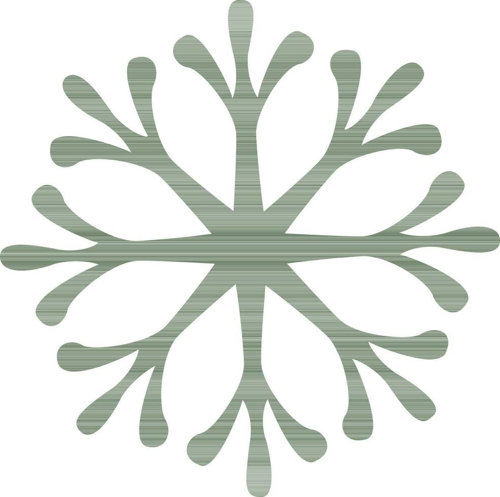Green snowflake in flat style. vector