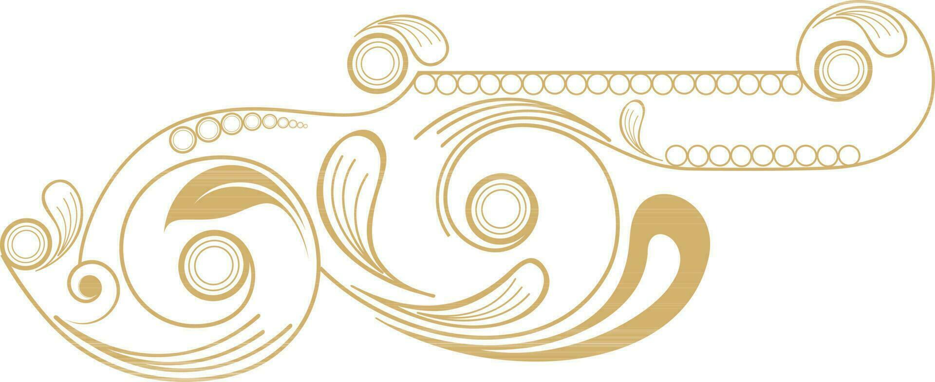 Line art floral design on background. vector