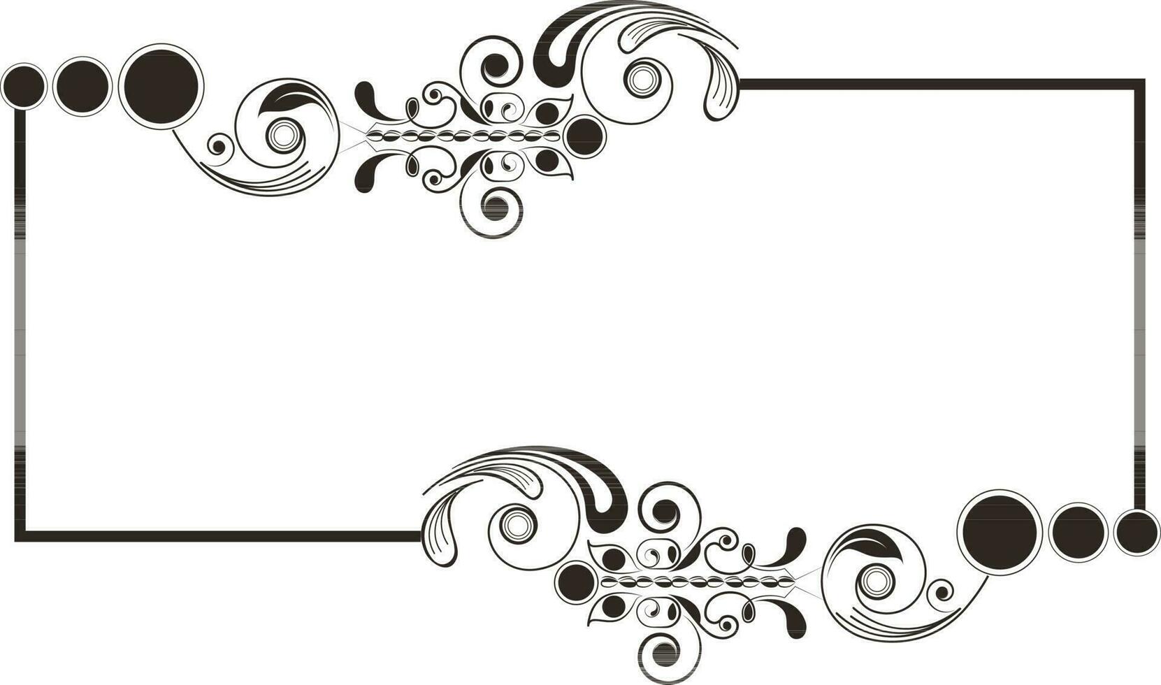Blank floral design decorated frame. vector