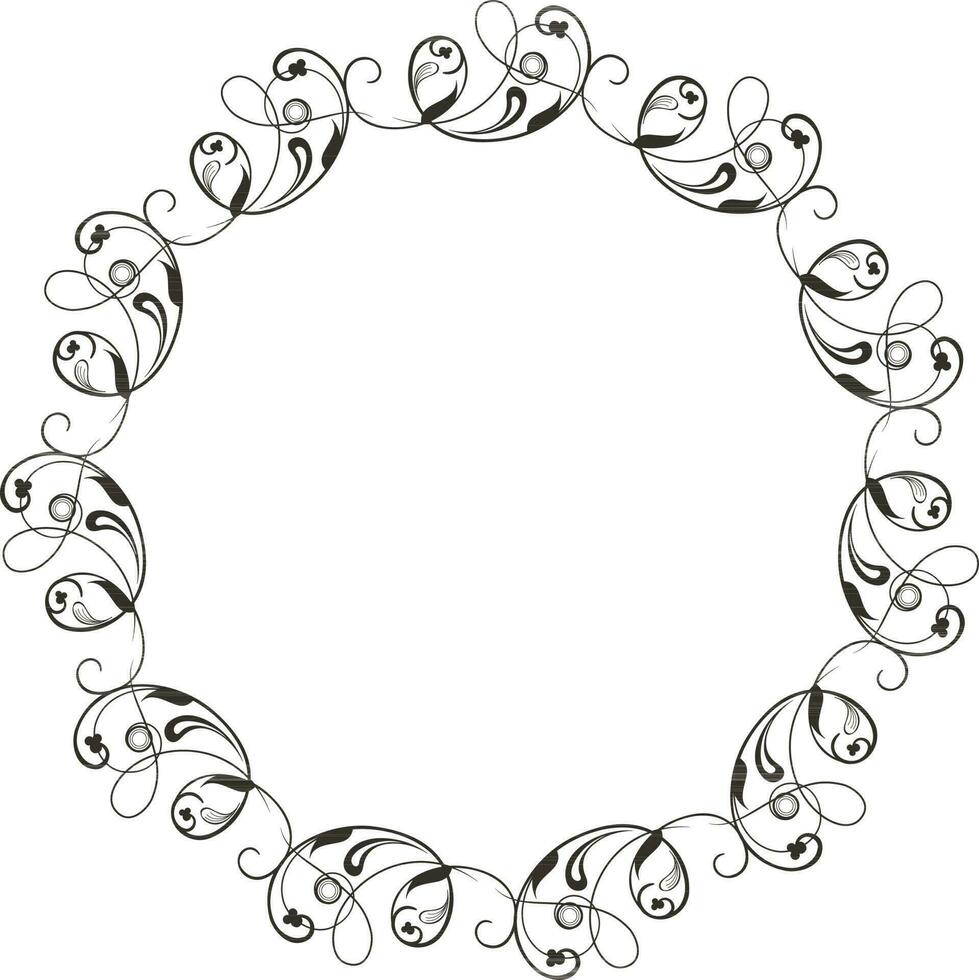 gris blanco circulo marco hecho por floral diseño. vector