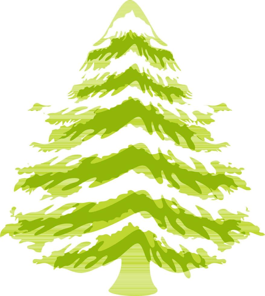 Beautiful christmas tree made by save green color. vector