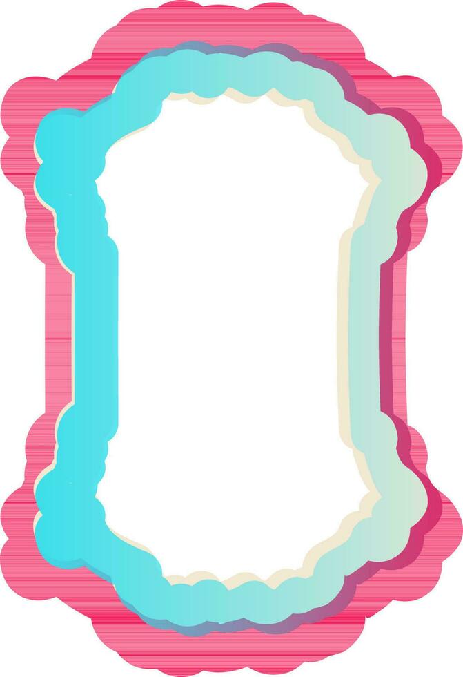 Pink and blue paper cut frame with space for your message. vector