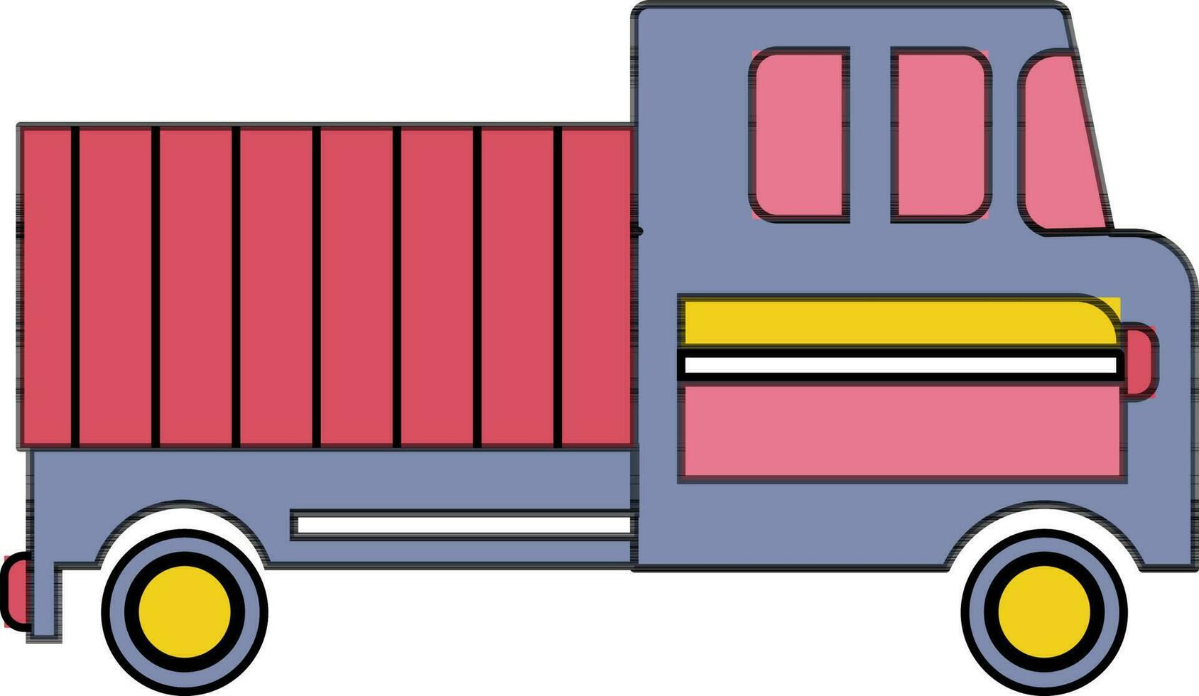 Illustration of a truck in flat style. vector