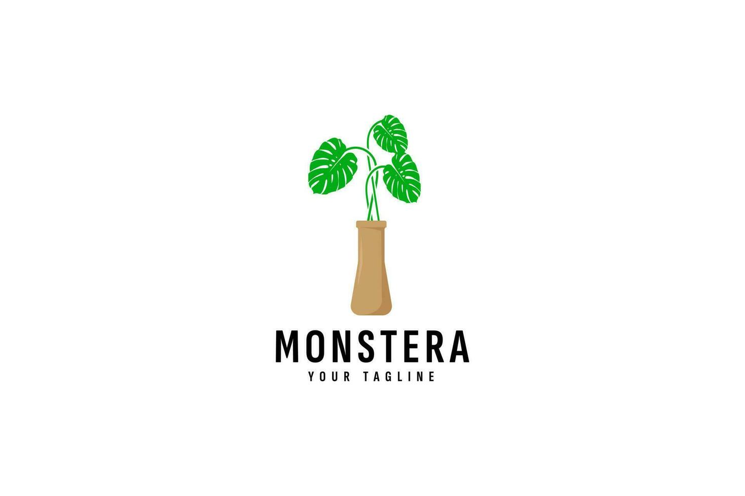 monstera leaf logo vector icon illustration