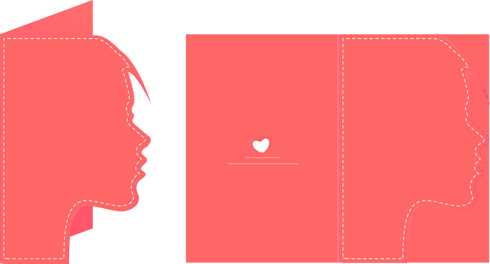 Paper cut out greeting card with girl face. 24380083 Vector Art at Vecteezy