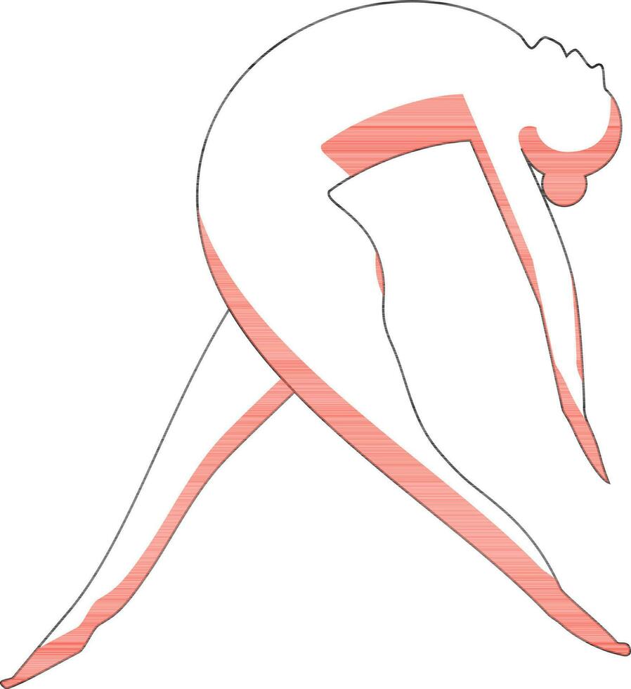 young slim woman doing yoga practice. vector