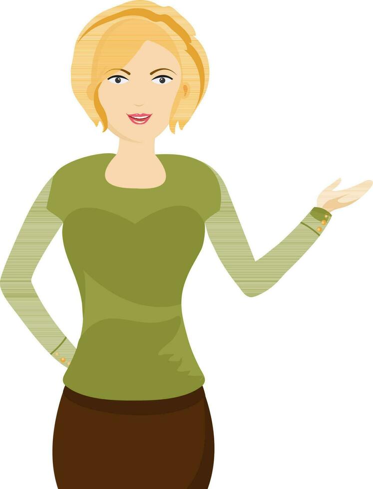 Cartoon character of a woman. vector