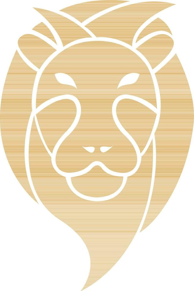 Lion face of leo in zodiac sign in illustration. vector
