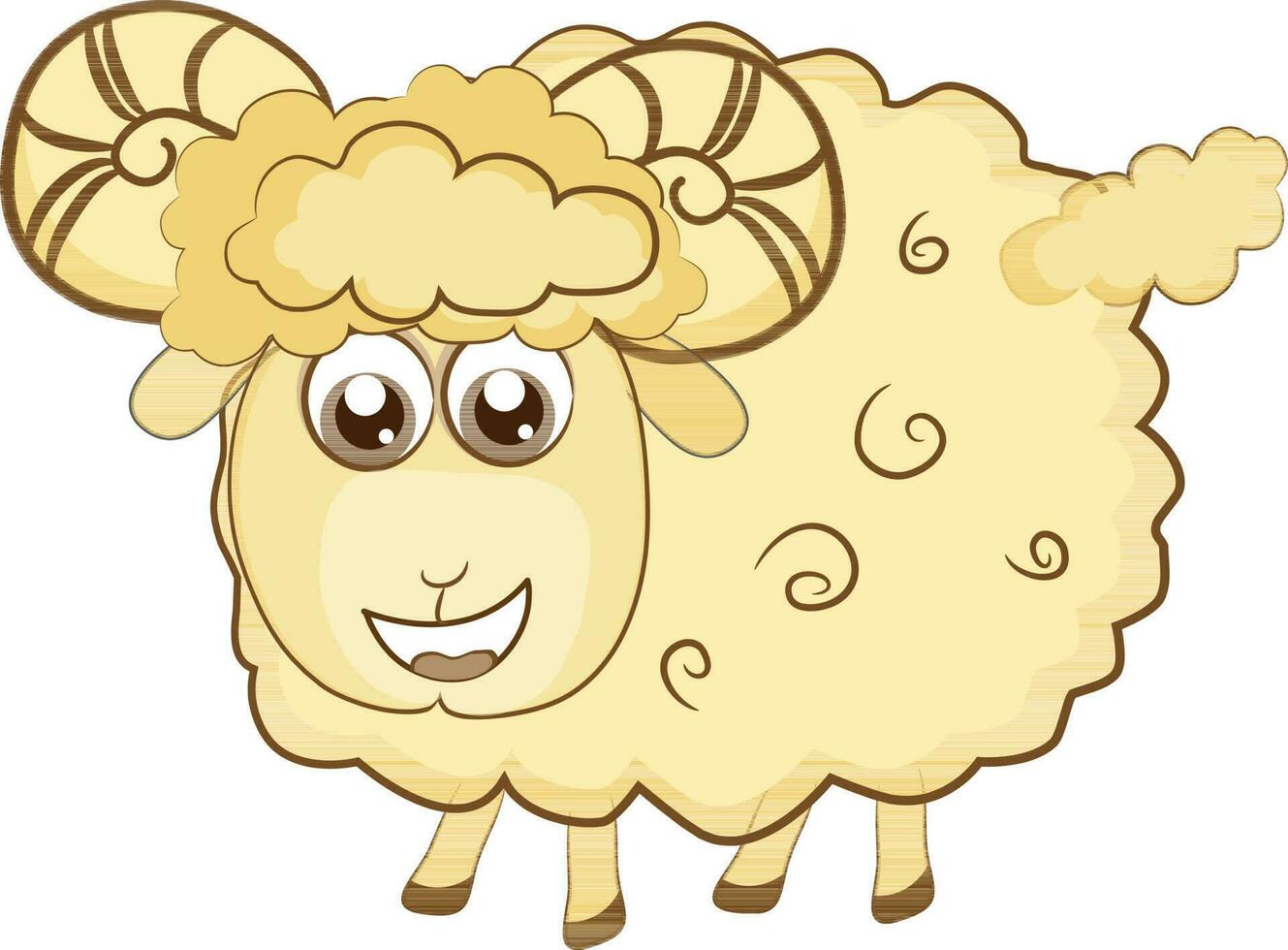 dibujos animados cara de oveja en Aries de zodíaco señales. vector