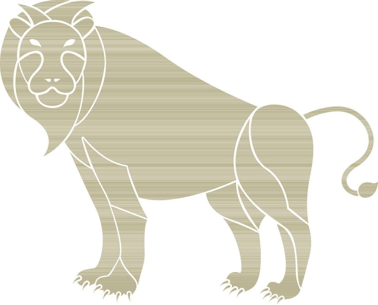 Zodiac sign of leo in lion body of isolated. vector