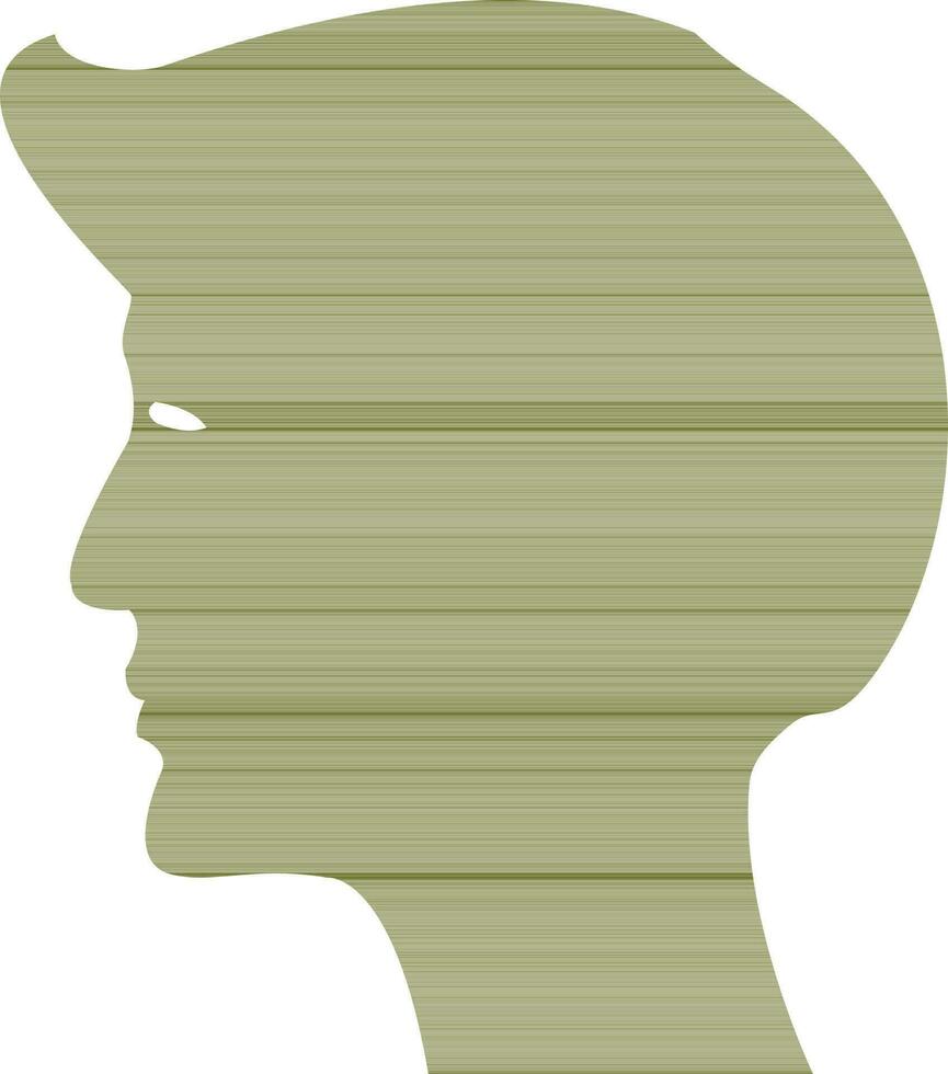 Green color of boy face with hair. vector