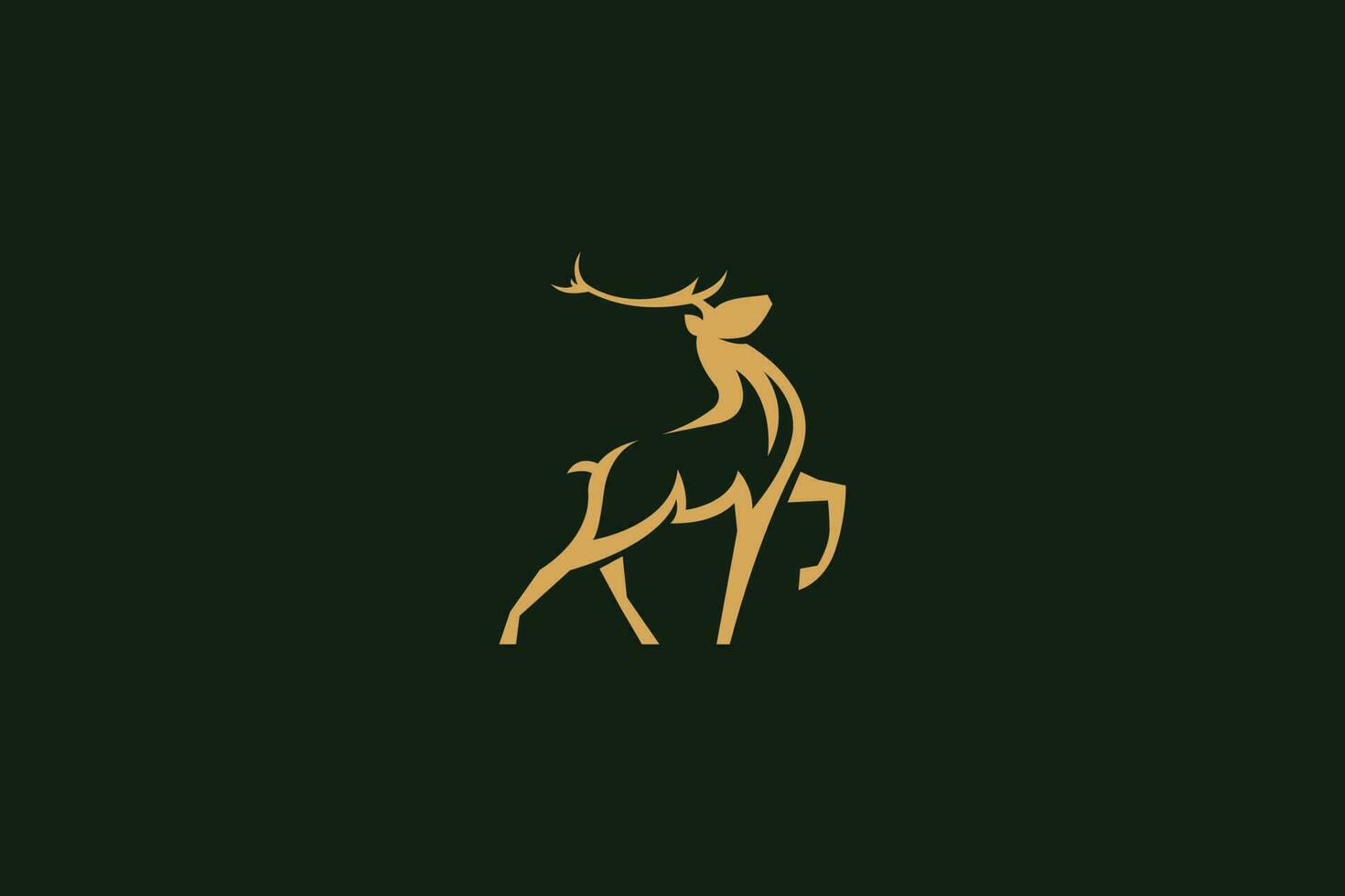 ciervo logo vector icono ilustración
