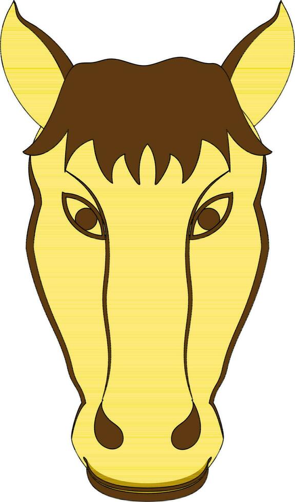 Horse head icon for chinese zodiac in color and stroke. vector