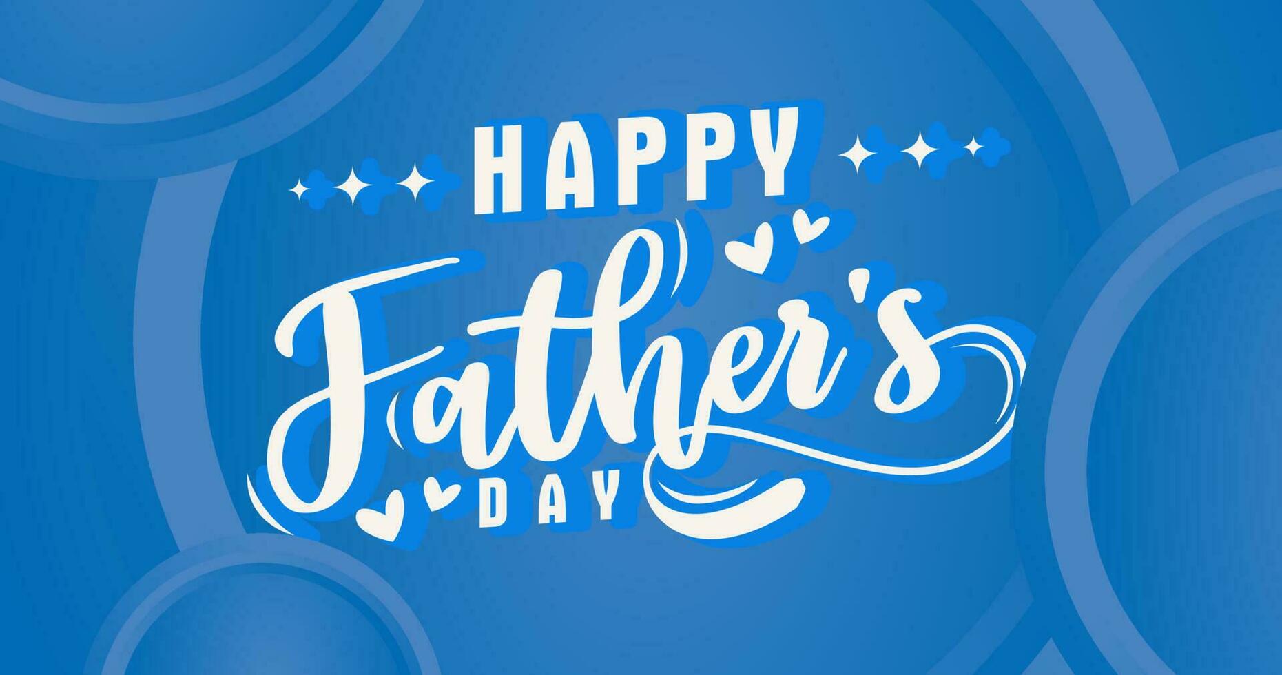 A blue background with the words happy father's day written in white letters vector