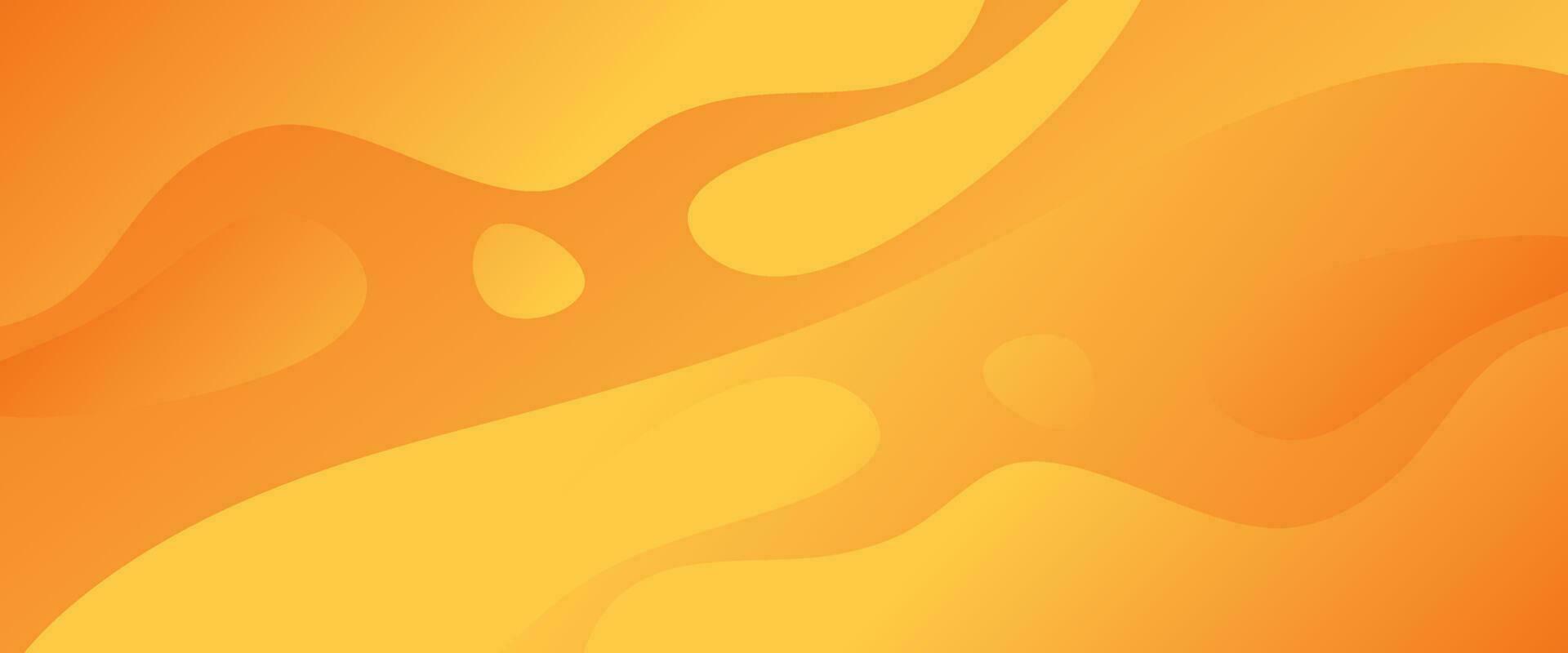 Orange yellow abstract fluid wave background for design. Color gradient. Modern, futuristic, Web banner vector