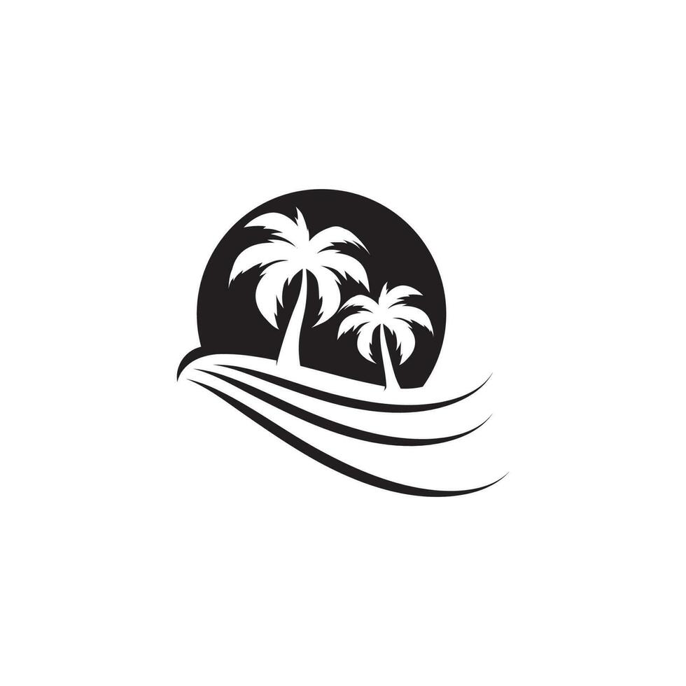 Palm tree summer logo template vector