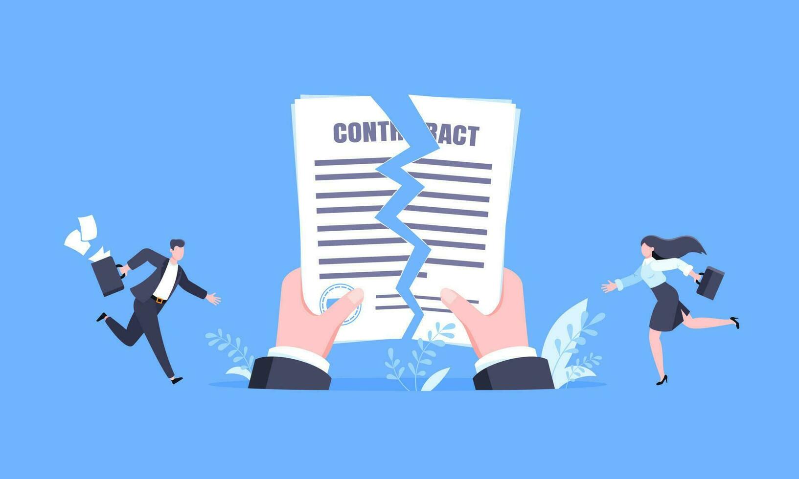 Contract cancellation business concept. vector